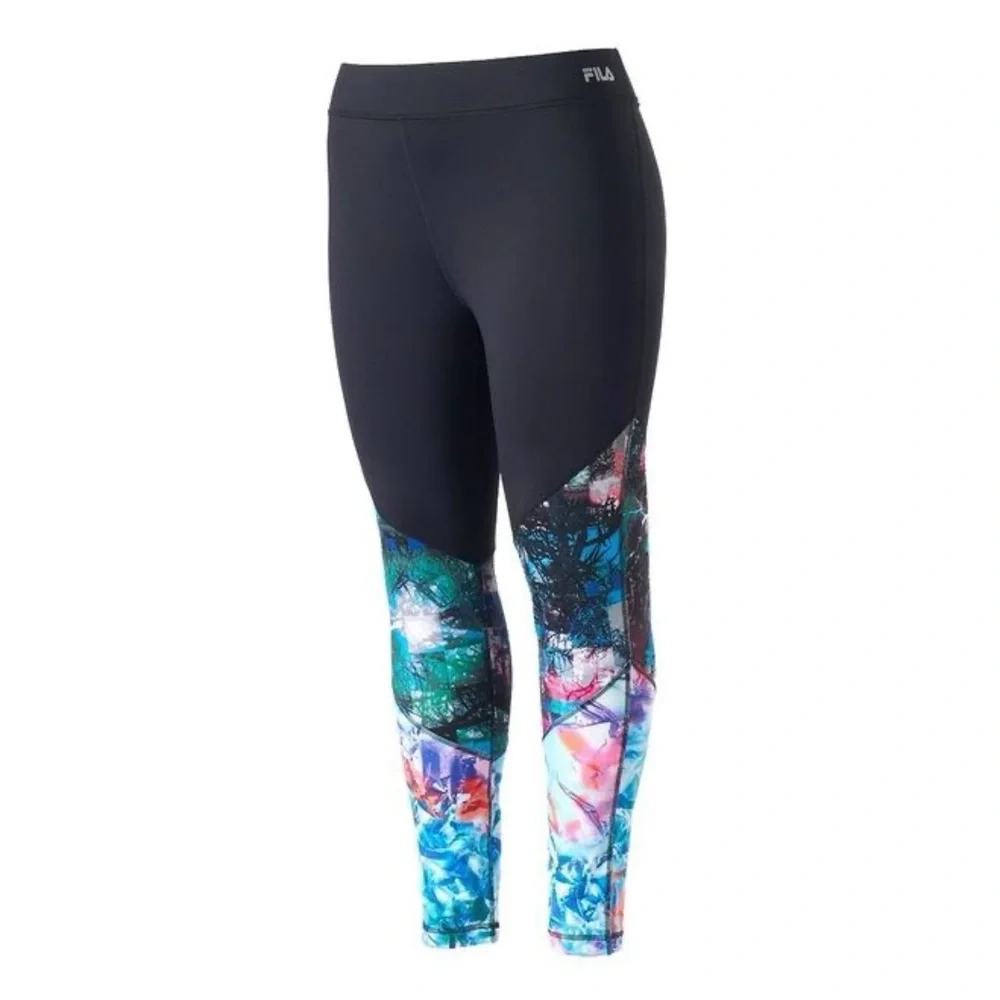 NWOT | FILA MIDRISE GRAPHIC COLOR BLOCK LIVE IN MOTION TRAIN YOGA RUN LEGGINGS